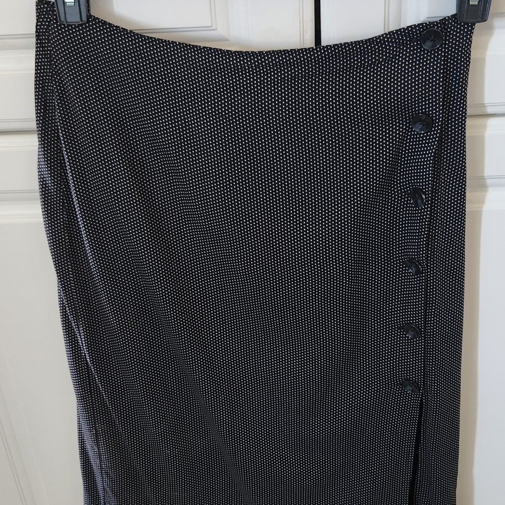 Volcom Black Polka Dit Side Button-Detail Skirt